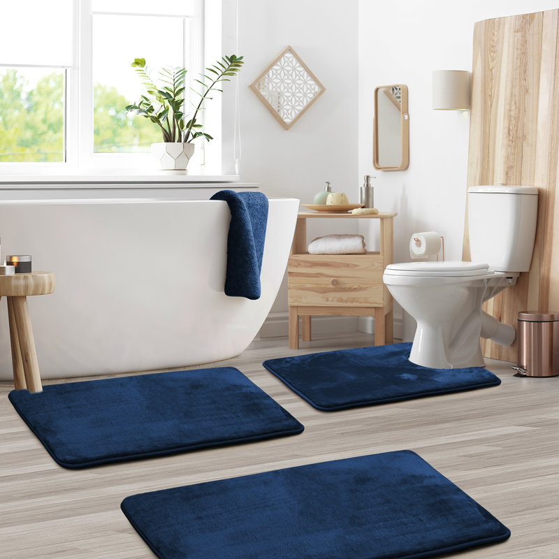 Nature Bathroom deals Rug Set, Three Piece Washable Bath Mat, Non Slip Leaf Shower Rug, Super Absorbent Fluffy Rug, Boho Bathroom Decor Rug MAR35